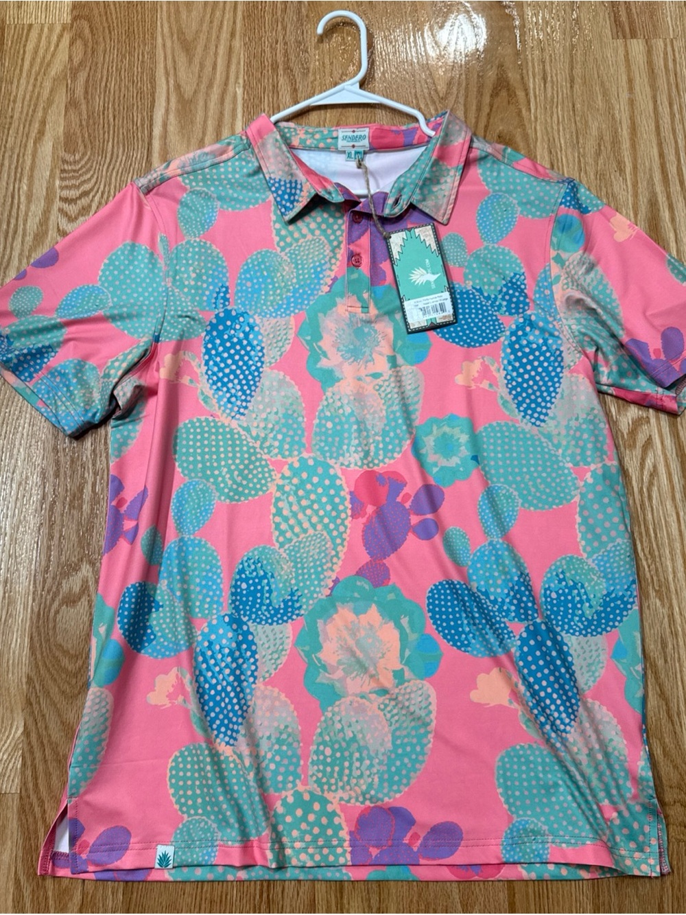 Sendero High Noon Performance Polo Neon Cactus Men’s Size XL NWT